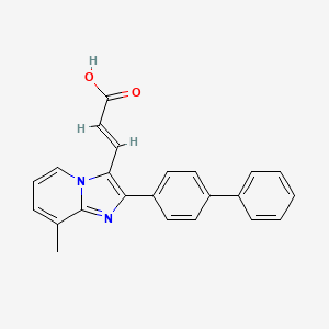 molecular formula C23H18N2O2 B1637681 3-(2-Biphenyl-4-yl-8-methylimidazo[1,2-a]pyridin-3-yl)acrylic acid 