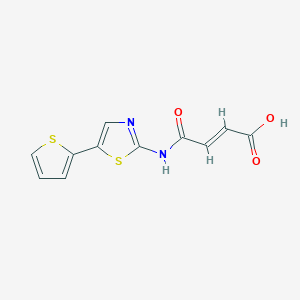molecular formula C11H8N2O3S2 B1637684 3-(5-Thiophene-2-yl-thiazol-2-ylcarbamoyl)acrylic acid 