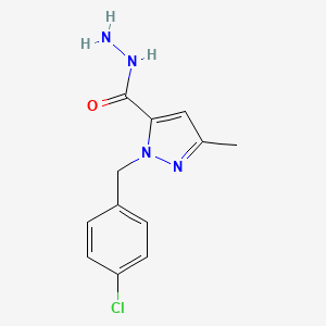 molecular formula C12H13ClN4O B1637690 1-(4-Chlorobenzyl)-3-methyl-1H-pyrazole-5-carbohydrazide 