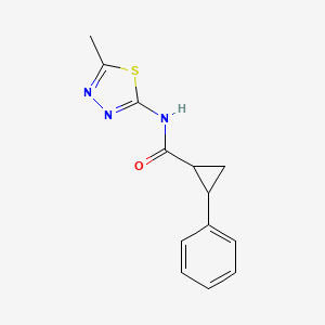 molecular formula C13H13N3OS B1637730 N-(5-methyl-1,3,4-thiadiazol-2-yl)-2-phenylcyclopropane-1-carboxamide 
