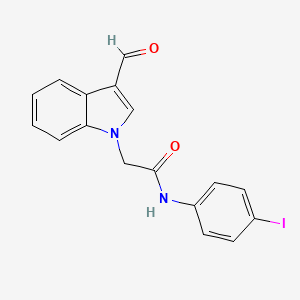 2-(3-formylindol-1-yl)-N-(4-iodophenyl)acetamide