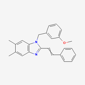 1-[(3-Methoxyphenyl)methyl]-5,6-dimethyl-2-(2-phenylethenyl)benzimidazole