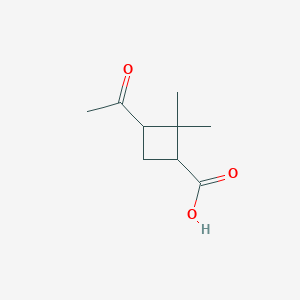 molecular formula C9H14O3 B1637745 3-Acetyl-2,2-dimethylcyclobutane-1-carboxylic acid 