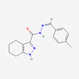 molecular formula C16H18N4O B1637762 N-[(Z)-(4-methylphenyl)methylideneamino]-4,5,6,7-tetrahydro-1H-indazole-3-carboxamide 