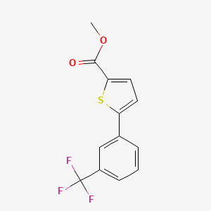 molecular formula C13H9F3O2S B1637828 Methyl 5-[3-(trifluoromethyl)phenyl]thiophene-2-carboxylate 