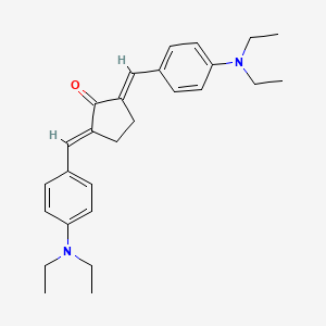 molecular formula C27H34N2O B1637922 Cyclopentanone, 2,5-bis[[4-(diethylamino)phenyl]methylene]- CAS No. 38394-53-5
