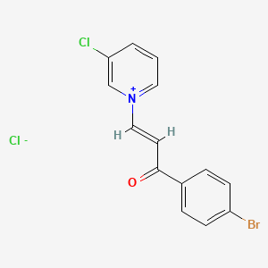 molecular formula C14H10BrCl2NO B1638115 (2E)-1-(4-bromophenyl)-3-(3-chloropyridyl)prop-2-en-1-one, chloride 