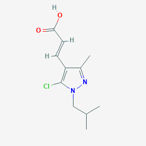 molecular formula C11H15ClN2O2 B1638119 (2E)-3-(5-氯-1-异丁基-3-甲基-1H-吡唑-4-基)丙烯酸 CAS No. 882145-08-6