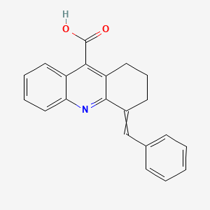 molecular formula C21H17NO2 B1638147 4-Benzylidene-1,2,3,4-tetrahydro-acridine-9-carboxylic acid 