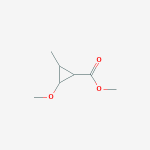 B163816 Cyclopropanecarboxylic acid, 2-methoxy-3-methyl-, methyl ester (9CI) CAS No. 126639-13-2