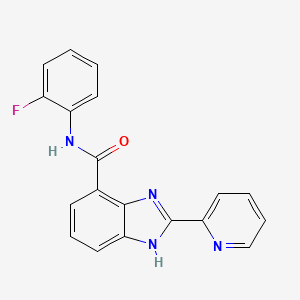molecular formula C19H13FN4O B1638164 N-(2-fluorophenyl)-2-pyridin-2-yl-1H-benzimidazole-4-carboxamide 