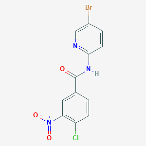 molecular formula C12H7BrClN3O3 B1638237 N-(5-bromopyridin-2-yl)-4-chloro-3-nitrobenzamide 