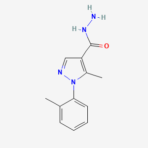 molecular formula C12H14N4O B1638238 5-Methyl-1-(2-methylphenyl)pyrazole-4-carbohydrazide 