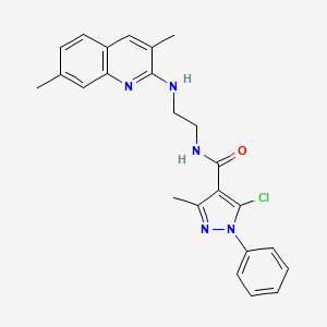 molecular formula C24H24ClN5O B1638294 5-chloro-N-[2-[(3,7-dimethylquinolin-2-yl)amino]ethyl]-3-methyl-1-phenylpyrazole-4-carboxamide 