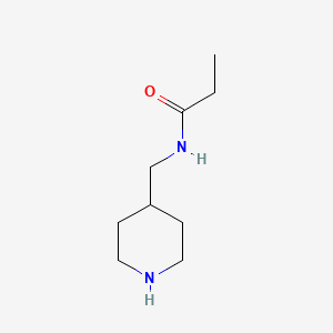 molecular formula C9H18N2O B1638334 N-(piperidin-4-ylmethyl)propanamide 