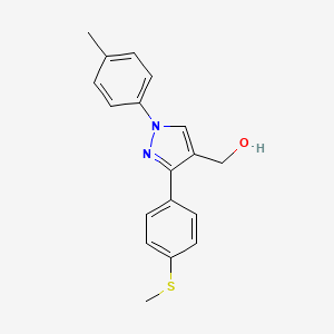 molecular formula C18H18N2OS B1638380 (1-(4-甲苯基)-3-(4-(甲硫基)苯基)-1H-吡唑-4-基)甲醇 CAS No. 618383-33-8