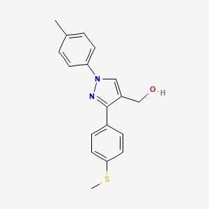 (1-(4-Methylphenyl)-3-(4-(methylthio)phenyl)-1H-pyrazol-4-yl)methanol