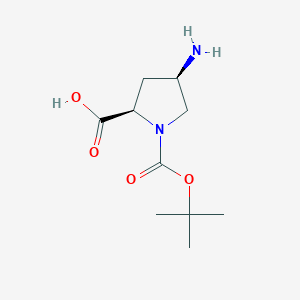 molecular formula C10H18N2O4 B163844 (2R,4R)-1-Boc-4-氨基吡咯烷-2-羧酸 CAS No. 132622-98-1