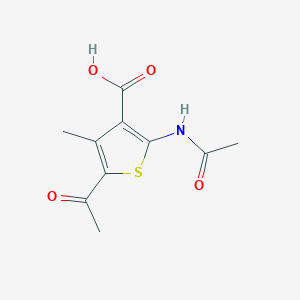 molecular formula C10H11NO4S B1638549 5-アセチル-2-アセチルアミノ-4-メチル-チオフェン-3-カルボン酸 CAS No. 312505-47-8