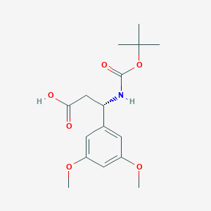 molecular formula C16H23NO6 B1638616 Boc-(S)-3-Amino-3-(3,5-dimethoxy-phenyl)-propionic acid 