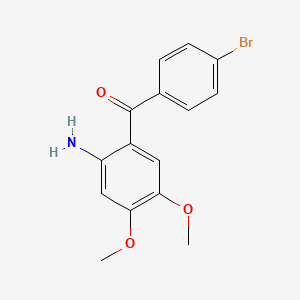 molecular formula C15H14BrNO3 B1638627 (2-Amino-4,5-dimethoxy-phenyl)-(4-bromo-phenyl)-methanone 