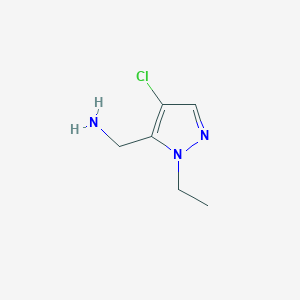 molecular formula C6H10ClN3 B1638648 (4-氯-1-乙基-1H-吡唑-5-基)甲胺 CAS No. 1002032-40-7