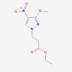 molecular formula C9H13N3O5 B1638652 ethyl 3-(3-methoxy-4-nitro-1H-pyrazol-1-yl)propanoate CAS No. 1001500-79-3