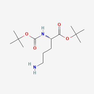 molecular formula C14H28N2O4 B1638664 (S)-tert-Butyl 5-amino-2-((tert-butoxycarbonyl)amino)pentanoate 