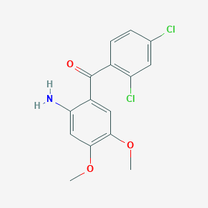 molecular formula C15H13Cl2NO3 B1638679 (2-Amino-4,5-dimethoxyphenyl)-(2,4-dichlorophenyl)methanone 