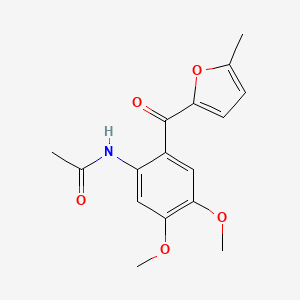 molecular formula C16H17NO5 B1638687 N-(4,5-Dimethoxy-2-(5-methylfuran-2-carbonyl)phenyl)acetamide 