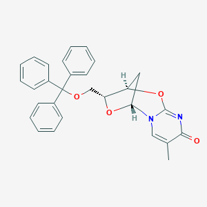 molecular formula C₂₉H₂₆N₂O₄ B016387 (2R,3R,5R)-8-甲基-3-((三苯甲氧基)甲基)-2,3-二氢-2,5-甲烷吡啶并[2,1-b][1,5,3]二氧杂环-9(5H)-酮 CAS No. 25442-42-6