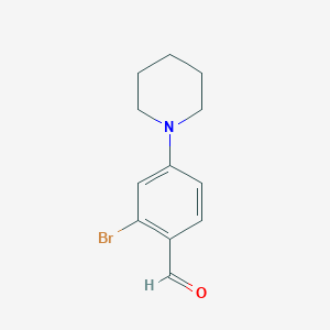 molecular formula C12H14BrNO B1638723 2-Bromo-4-piperidin-1-ylbenzaldehyde 