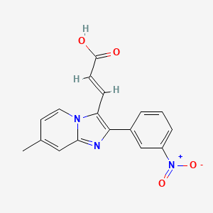 molecular formula C17H13N3O4 B1638735 3-[7-Methyl-2-(3-nitrophenyl)imidazo[1,2-a]pyridin-3-yl]acrylic acid 
