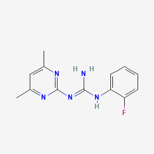 molecular formula C13H14FN5 B1638738 1-(4,6-二甲基嘧啶-2-基)-3-(2-氟苯基)胍 CAS No. 524057-24-7