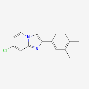 molecular formula C15H13ClN2 B1638756 7-Chloro-2-(3,4-dimethylphenyl)imidazo[1,2-a]pyridine 
