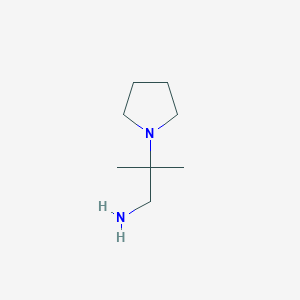 molecular formula C8H18N2 B1638820 2-甲基-2-(吡咯烷-1-基)丙-1-胺 CAS No. 887405-25-6