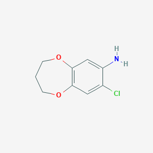 molecular formula C9H10ClNO2 B1638821 8-Chloro-3,4-dihydro-2H-benzo[b][1,4]dioxepin-7-amine CAS No. 878217-62-0