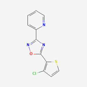 molecular formula C11H6ClN3OS B1638838 2-[5-(3-Chlorothiophen-2-yl)-1,2,4-oxadiazol-3-yl]pyridine 