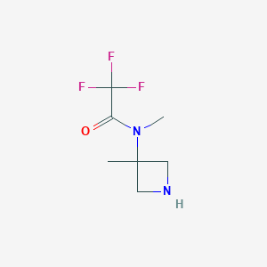 molecular formula C7H11F3N2O B1638872 2,2,2-trifluoro-N-methyl-N-(3-methylazetidin-3-yl)acetamide 