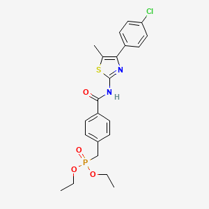 N-[4-(4-chlorophenyl)-5-methyl-1,3-thiazol-2-yl]-4-(diethoxyphosphorylmethyl)benzamide
