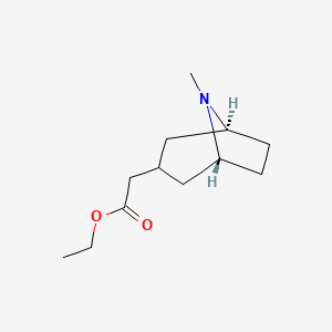 molecular formula C12H21NO2 B1638941 Ethyl 2-[(1S,5R)-8-methyl-8-azabicyclo[3.2.1]octan-3-yl]acetate 