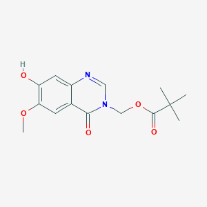 molecular formula C15H18N2O5 B1638955 (7-Hydroxy-6-methoxy-4-oxoquinazolin-3(4H)-yl)methyl pivalate 