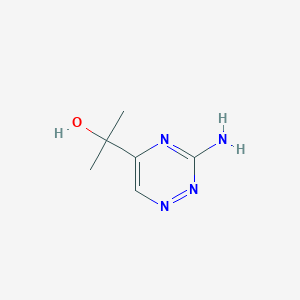 molecular formula C6H10N4O B1639044 2-(3-Amino-1,2,4-triazin-5-yl)propan-2-ol 