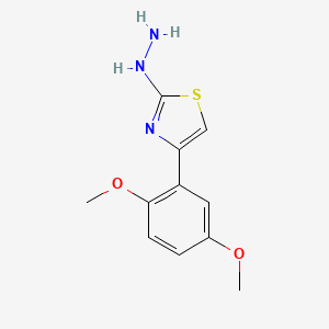 molecular formula C11H13N3O2S B1639077 4-(2,5-Dimethoxyphenyl)-2-hydrazinylthiazole 