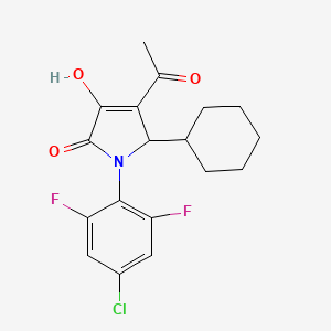 3-acetyl-1-(4-chloro-2,6-difluorophenyl)-2-cyclohexyl-4-hydroxy-2H-pyrrol-5-one