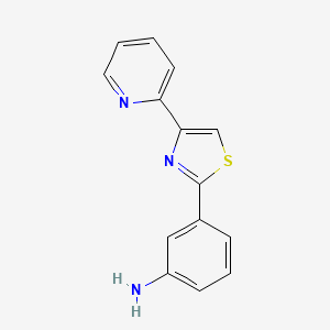 molecular formula C14H11N3S B1639320 3-(4-Pyridin-2-yl-thiazol-2-yl)-phenylamine 