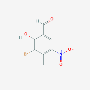 molecular formula C8H6BrNO4 B1639322 3-Bromo-2-hydroxy-4-methyl-5-nitrobenzaldehyde 