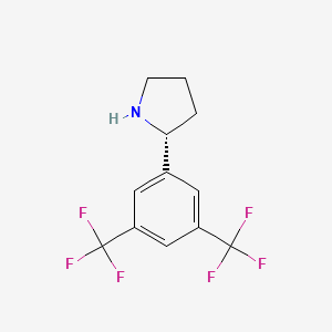 molecular formula C12H11F6N B1639336 (2R)-2-[3,5-bis(trifluoromethyl)phenyl]pyrrolidine 