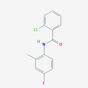 molecular formula C14H11ClFNO B1639341 2-chloro-N-(4-fluoro-2-methylphenyl)benzamide 