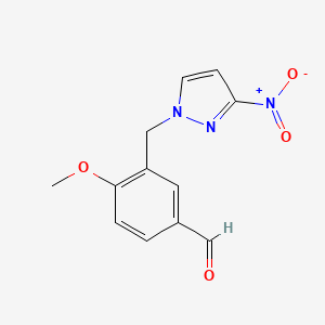 4-methoxy-3-[(3-nitro-1H-pyrazol-1-yl)methyl]benzaldehyde